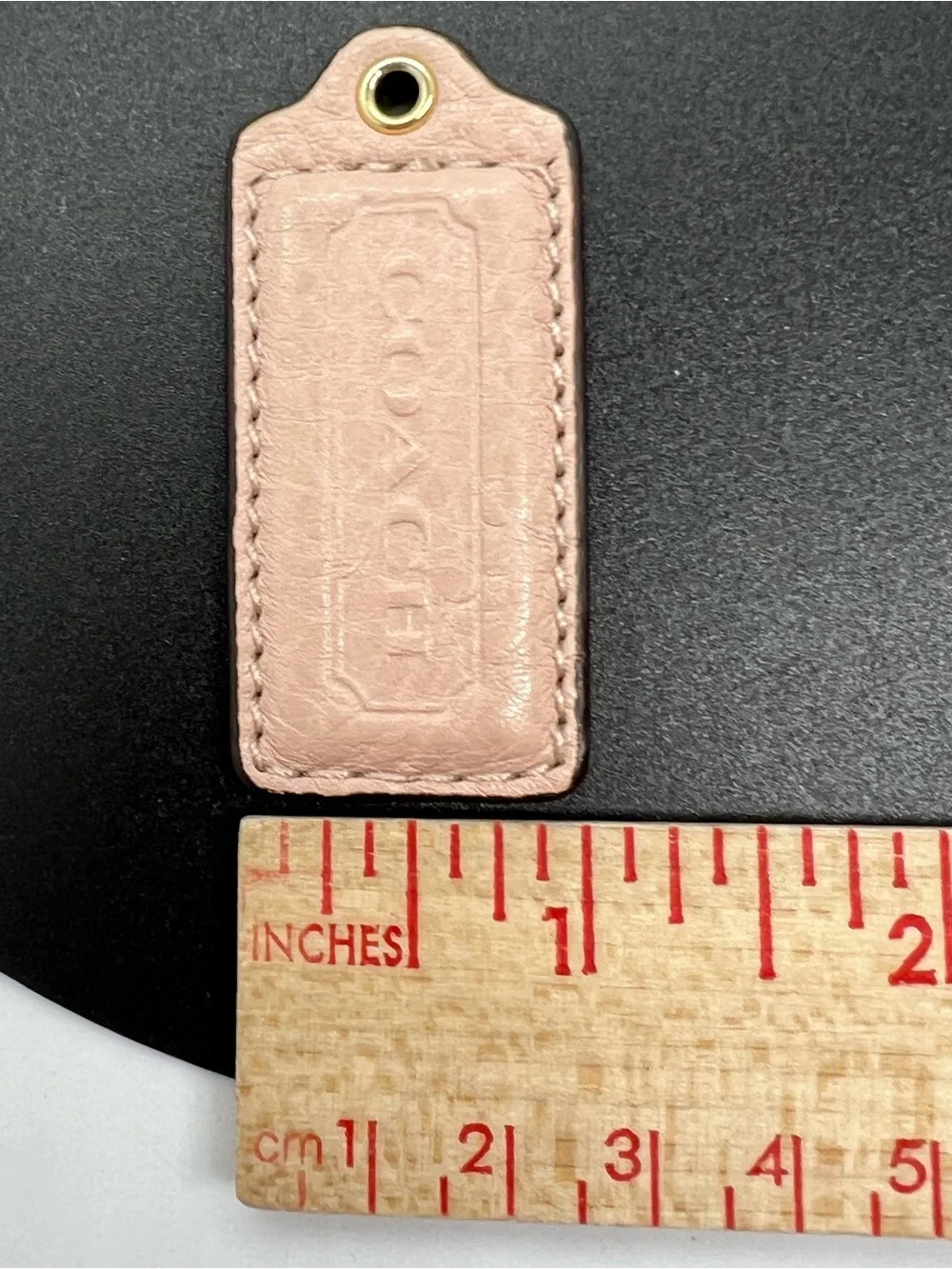 Authentic Coach Pebbled Leather Replacement Bag Charm Hangtag Blush Pink 2.25”